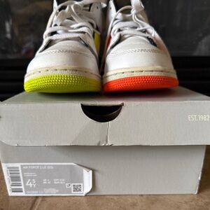 Nike Air Jordan Kids Sneakers White with Neon Yellow and Orange